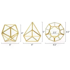 Mkono Artificial Succulent In 3 Pack Mini Glass Geometric Terrarium, Miniature Potted Faux Plant Bookshelf Desk Boho Office Room Decor For Women Girls Dorm Gift Idea, Gold -Nearly Natural Store 41ifphPBwML