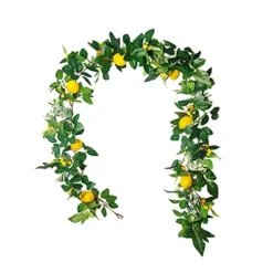 BWOLE 6 Feet Artificial Lemon Garland Spring Fruit Garland With Lemons Artificial Lemon Vine Garland For Front Door Home Kitchen Party Wedding Decor