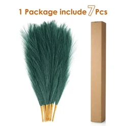 Eyamumo 7 Stems Faux Pampas Grass 17.7''/45cm Tall, Small Fluffy Pompas Decor, Fake Artificial Pampas Grass For Floor Vase Home Office Boho Decor, MalachiteGreen Faux Pompas Grass -Nearly Natural Store 41kKxU8K07L