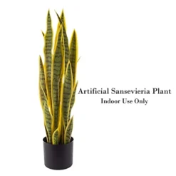 Artificial Sansevieria Snake Plant – 29.5-Inch Potted Fake Upward Foliage For Home Or Office Decoration – Pointed Polyester Leaves By Pure Garden -Nearly Natural Store 41kPGJaM7LS