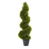 Nearly Natural Grass Spiral Topiary With Deco Planter, 3'