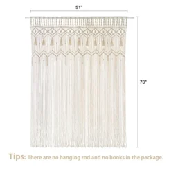 Mkono Macrame Curtain Large Boho Woven Wall Hanging Window Curtains Handmade Bohemian Decor For Window Doorway Closet Wedding Backdrop Arch Bedroom Living Room Apartment, 51''W X 70''L 12 Mkono Macrame Curtain Large Boho Woven Wall Hanging Window Curtains Handmade Bohemian Decor For Window Doorway Closet Wedding Backdrop Arch Bedroom Living Room Apartment, 51''W X 70''L -Nearly Natural Store 41rOZgHeGFL