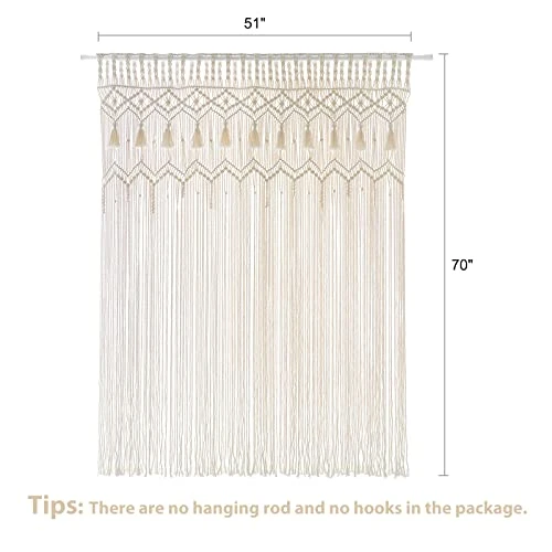 Mkono Macrame Curtain Large Boho Woven Wall Hanging Window Curtains Handmade Bohemian Decor For Window Doorway Closet Wedding Backdrop Arch Bedroom Living Room Apartment, 51''W X 70''L 5 Mkono Macrame Curtain Large Boho Woven Wall Hanging Window Curtains Handmade Bohemian Decor For Window Doorway Closet Wedding Backdrop Arch Bedroom Living Room Apartment, 51''W X 70''L - Image 5