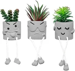 Zerzsy 3pcs Creative Artificial Succulents With Gray Flower Pots, Mini Potted Succulents For Home Decor And Gift Choice. -Nearly Natural Store 41tkVIWVf6L. AC