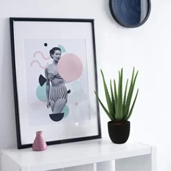 Beebel Artificial Succulent Fake Aloe For Bathroom Home Office Decor,Faux Succulent Plant With Black Plastic Planter,Artificial Potted Plant For House Decor (Aloe Succulent/13 Leaf) -Nearly Natural Store 41tptlBm9JL