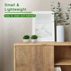 THE BLOOM TIMES 4 Packs Mini Potted Fake Plants For Bathroom/Home Office Decor, Small Artificial Plants In Pots Faux Greenery For House Decorations -Nearly Natural Store 41uI7A4lijL