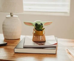 Silver Buffalo Star Wars: The Mandalorian Baby Yoda The Child Grogu 4-Inch Ceramic Mini Planter With Artificial Succulent -Nearly Natural Store 41ucRyX5lsL