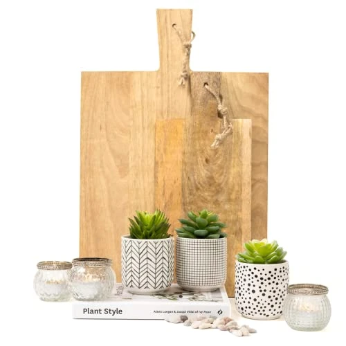 Kurrajong Farmhouse Artificial Succulents In Pots | Set Of 3 Black And White Ceramic Pots With Green Succulents Artificial | Faux Plants Indoor Fake Plants In Pots 4.75" High 5 Kurrajong Farmhouse Artificial Succulents In Pots | Set Of 3 Black And White Ceramic Pots With Green Succulents Artificial | Faux Plants Indoor Fake Plants In Pots 4.75" High - Image 5