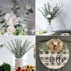 24pcs Eucalyptus Stems Decor 18" Tall Artificial Eucalyptuses Leaves Real Touch Faux Flower Greenery Branches Bulk For Home Office Centerpiece Floral Arrangement Farmhouse Wedding Bouquet Decoration -Nearly Natural Store 510dcwVPYiL