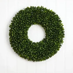 Nearly Natural 24-in. Boxwood Artificial Wreaths Green -Nearly Natural Store 5119MsE5pqL