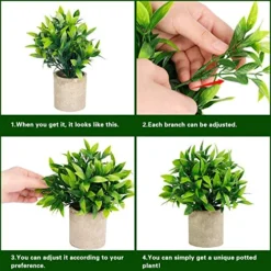 CEWOR Artificial Potted Plants, Mini Fake Plant Greenery Decoration For Barhroom Shelf Home Office Desk Table Indoor Decor, 4 Pack -Nearly Natural Store 513hOmLfZXL