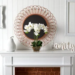 Nearly Natural 4570 Triple Phalaenopsis Orchid In Glass Vase,Green/White -Nearly Natural Store 514tTq4x1wL