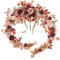 Ling's Moment 9FT Eucalyptus And Willow Leaf Garland With White Flower, Handcrafted Wedding Sweetheart Table Centerpieces Head Table Decor Arch Backdrop Decorations For Wedding | White & Sage -Nearly Natural Store 515F7qbe8vL. AC