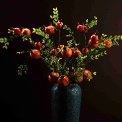 JD ARTIFICIAL PLANTS 4PCS 26 Inch Artificial Pomegranate Branches Fake Greenery Plants For Home Décor Office Restaurant Wedding Garden Patio Shop Window Photography Props(2pcs Red&2pcs Orange) -Nearly Natural Store 515XPHyO68S