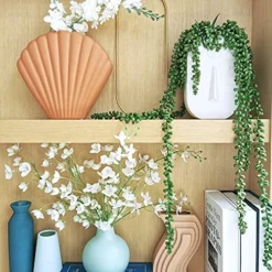 Supla 4 Pcs Artificial Hanging Succulents Faux Burro's Tail Picks Trailing String Of Pearls Succulents Fake Greenery Sprays For Basket Planter Centerpiece Floral Arrangement Indoor Outdoor Decor -Nearly Natural Store 5173iVyT4LS