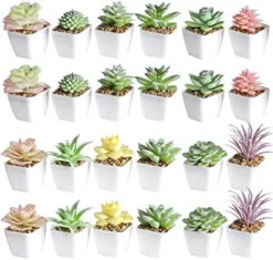 Tiita Artificial Faux Succulents In Pots Fake Plants Ceramic Arrangement Planter Small Mini Tiny Decoration For Home Office Desk Window Sill Bathroom Bedroom Outdoor Indoor 4 Set -Nearly Natural Store 5173wBM6vOL. AC
