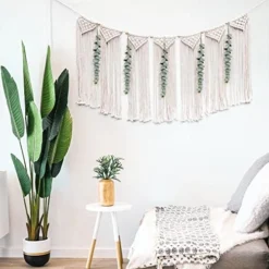 Heemlaxie Macrame Boho Wall Hanging Decor Woven Tapestry Wedding Christmas Backdrop Decoration For Home Apartment Nursery Bedroom Dorm Room (white) -Nearly Natural Store 517M5iGTj1L. AC
