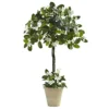 Nearly Natural Stephanotis Topiary With Planter, 3'