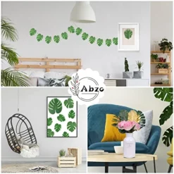 77 Pieces 9 Kinds Artificial Palm Leaves For Tropical Party Decorations Golden Tropical Leaves With Stems Jungle Leaves Decoration Hawaiian Party Beach Baby Shower Wedding Birthday Decorations -Nearly Natural Store 517wX5WO2PL