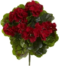 Nearly Natural Geranium Artificial Bush UV Resistant, Set Of 4 (Indoor/Outdoor), Beauty,14"Dx14"Wx13"H -Nearly Natural Store 51802ZPpheL. AC