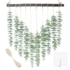 Artificial Eucalyptus Greenery Hanging Wall Decor Fake Eucalyptus Vines Wall Hanging Plants With Wooden Stick Farmhouse Rustic Boho Wall Decor For Bedroom, Living Room, Entryway And Bathroom Decor