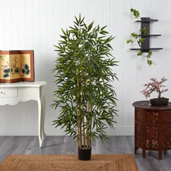 Nearly Natural 5253 Bamboo Silk Tree, 64-Inch, Green -Nearly Natural Store 51CcDYy9JHL