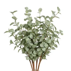 VGIA 6 Pcs Artificial Plants Eucalyptus Stems Eucalyptus Leaf Spray In Green Greenery Stems Silk Plastic Plants Floral For Home Party Wedding Decoration