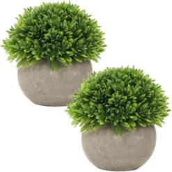 Briful Small Fake Plants Faux Potted Plant Mini Artificial Plants For For Home Table Office Room Desk Bathroom Shelf Kitchen Farmhouse Mantel Decoration -Nearly Natural Store 51DcHs0SngL. AC