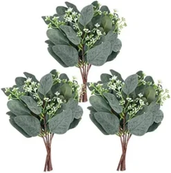 Whonline 20pcs Artificial Eucalyptus Leaves Stems With White Seeds Short Silver Dollar Artificial Flowers For Decoration Greenery Stems Plants For Flower Arrangement Wedding Bouquets Decor -Nearly Natural Store 51EhifATYL. AC