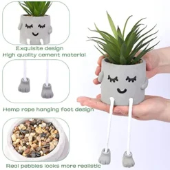 Iuuidu Artificial Potted Plant, Faux Succulent In Pot Emotional Cement Potted Plant Animated Artificial Succulents Decor For Home Living Room Bedroom And Office(Shy) 17 Iuuidu Artificial Potted Plant, Faux Succulent In Pot Emotional Cement Potted Plant Animated Artificial Succulents Decor For Home Living Room Bedroom And Office(Shy) -Nearly Natural Store 51ElAOFjw6L