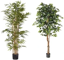 Nearly Natural 5253 Bamboo Silk Tree, 64-Inch, Green -Nearly Natural Store 51FOex38bXL. AC