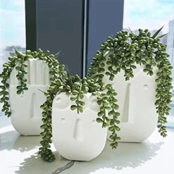 Supla 4 Pcs Artificial Hanging Succulents Faux Burro's Tail Picks Trailing String Of Pearls Succulent Greenery Sprays 13.4" L For Basket Planter Centerpiece Floral Arrangement Indoor Outdoor Decor