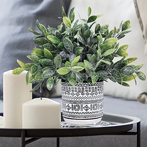 Set Of 3 Assorted Small Potted Plants Fake Eucalyptus Boxwood Plants Aloe Succulent Plant In Black And White Geometric Pots For Table Centerpiece Windowsill Shelf Indoor Outdoor Garden Greenery Decor 5 Set Of 3 Assorted Small Potted Plants Fake Eucalyptus Boxwood Plants Aloe Succulent Plant In Black And White Geometric Pots For Table Centerpiece Windowsill Shelf Indoor Outdoor Garden Greenery Decor - Image 5
