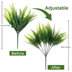 8 Pcs Artificial Boston Fern Plants Bushes Faux Plants Shrubs Greenery UV Resistant For House Office Garden Indoor Outdoor Décor -Nearly Natural Store 51Ikuf68akS