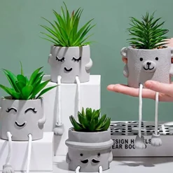 AEMYMTW Fake Potted Plants – Cute Artificial Succulents With Funny Ceramic Pot – Animated Hanging Plants Artificial Décor For Home And Office – Safe And Secure Packaging - 6.9 X 5.29 X 5.25 Inch 11 AEMYMTW Fake Potted Plants – Cute Artificial Succulents With Funny Ceramic Pot – Animated Hanging Plants Artificial Décor For Home And Office – Safe And Secure Packaging - 6.9 X 5.29 X 5.25 Inch -Nearly Natural Store 51JcQqNWEML