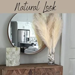 Decor Plus More Faux Pampas Grass Large - Set Of 4 47 Inches Beautiful Tall Artificial Compliments Any Room With Zero Maintenance Perfect For Modern, Boho Or Farmhouse (2 Cream & 2 Ivory Stems) -Nearly Natural Store 51JfyJLdTtL