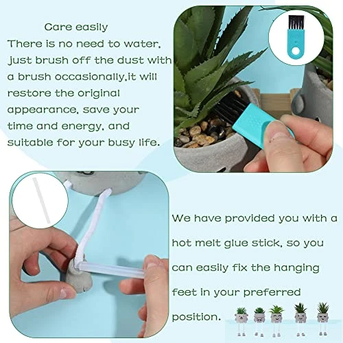 Iuuidu Artificial Potted Plant, Faux Succulent In Pot Emotional Cement Potted Plant Animated Artificial Succulents Decor For Home Living Room Bedroom And Office(Shy) 5 Iuuidu Artificial Potted Plant, Faux Succulent In Pot Emotional Cement Potted Plant Animated Artificial Succulents Decor For Home Living Room Bedroom And Office(Shy) - Image 5