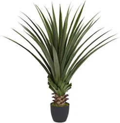 Nearly Natural 4' Spiked Agave Plant, Green & 5357 4ft. Golden Cane Palm Tree,Green -Nearly Natural Store 51MKVfCYtZL. AC 1