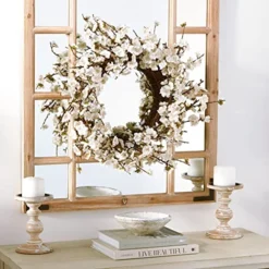 Nearly Natural 4191 24" Plum Blossom Wreath White -Nearly Natural Store 51NVdBq2CeL
