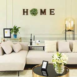 Mkono Farmhouse Wall Home Sign With Artificial Eucalyptus For O Rustic Wooden Home Hanging Letters Decorative Wall Art Wood Signs Decor For Living Room Kitchen Entryway Housewarming Gift, Brown -Nearly Natural Store 51Q0cJGLK6L