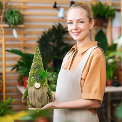 ZTML MS Succulents Air Plants Gnomes, 2Pcs Mr And Mrs Handmade Green Plants Gnomes Plush With Slender Leaves For Plant Stand Indoor Decor, Swedish Plush For Summer Living Room Office Desk Decor -Nearly Natural Store 51SWOYLljBL