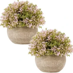 Briful Small Fake Plants Faux Potted Plant Mini Artificial Plants For For Home Table Office Room Desk Bathroom Shelf Kitchen Farmhouse Mantel Decoration -Nearly Natural Store 51Sf2JeSL. AC