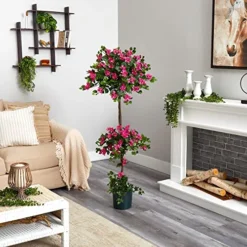 Nearly Natural 5228 Mini Bougainvillea Topiary Beauty, 5-Feet,9" X 9" X 62.5" , Green -Nearly Natural Store 51TBdrGPyuL