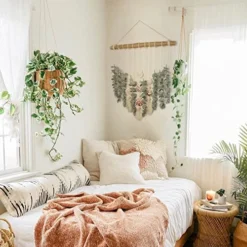 Boho Wall Decor Artificial Eucalyptus Greenery Wall Hanging Bathroom Decor Fake Eucalyptus Plants Leaves With Seashell On Stick Rustic Farmhouse Natural Home Decorations For Bedroom Nursery Kitchen