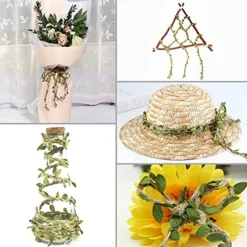 Natural Jute Twine, 66 Feet 5mm Burlap Leaf Ribbon, Braided Decoration Vine With Artificial Green Leaves For Jungle Safari Themed Party Birthday Wedding Garden Home Decor(1 Roll) 9 Natural Jute Twine, 66 Feet 5mm Burlap Leaf Ribbon, Braided Decoration Vine With Artificial Green Leaves For Jungle Safari Themed Party Birthday Wedding Garden Home Decor(1 Roll) -Nearly Natural Store 51Twf06I2ZS