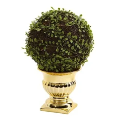 Nearly Natural 1 Mohlenbechia Ball Topiary In Gold Urn, 16