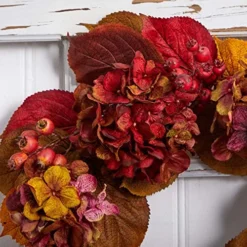 Nearly Natural 4176 24" Fall Hydrangea Wreath Multi/Color -Nearly Natural Store 51XUvcOLDkL