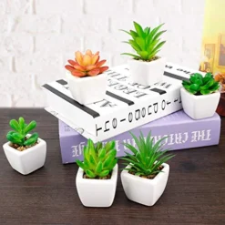 Faux Succulents In Pots Fake Succulents Small Artificial Succulents Potted For Home Office Desk Farmhouse Greenery Decor, 12 Pack -Nearly Natural Store 51XczI2dpgL