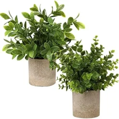 Briful Artificial Potted Plants Set Of 3 Small Faux Plant Eucalyptus Mini Fake Plant Decor For Home Table Office Room Desk Bathroom Shelf Kitchen Rustic Farmhouse Mantel Decoration -Nearly Natural Store 51Xx dWCT2S. AC