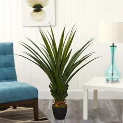 Nearly Natural 4' Spiked Agave Plant, Green & 43in. Dracaena Silk (Real Touch) Artificial Plant, Green -Nearly Natural Store 51Y85sMuSJL
